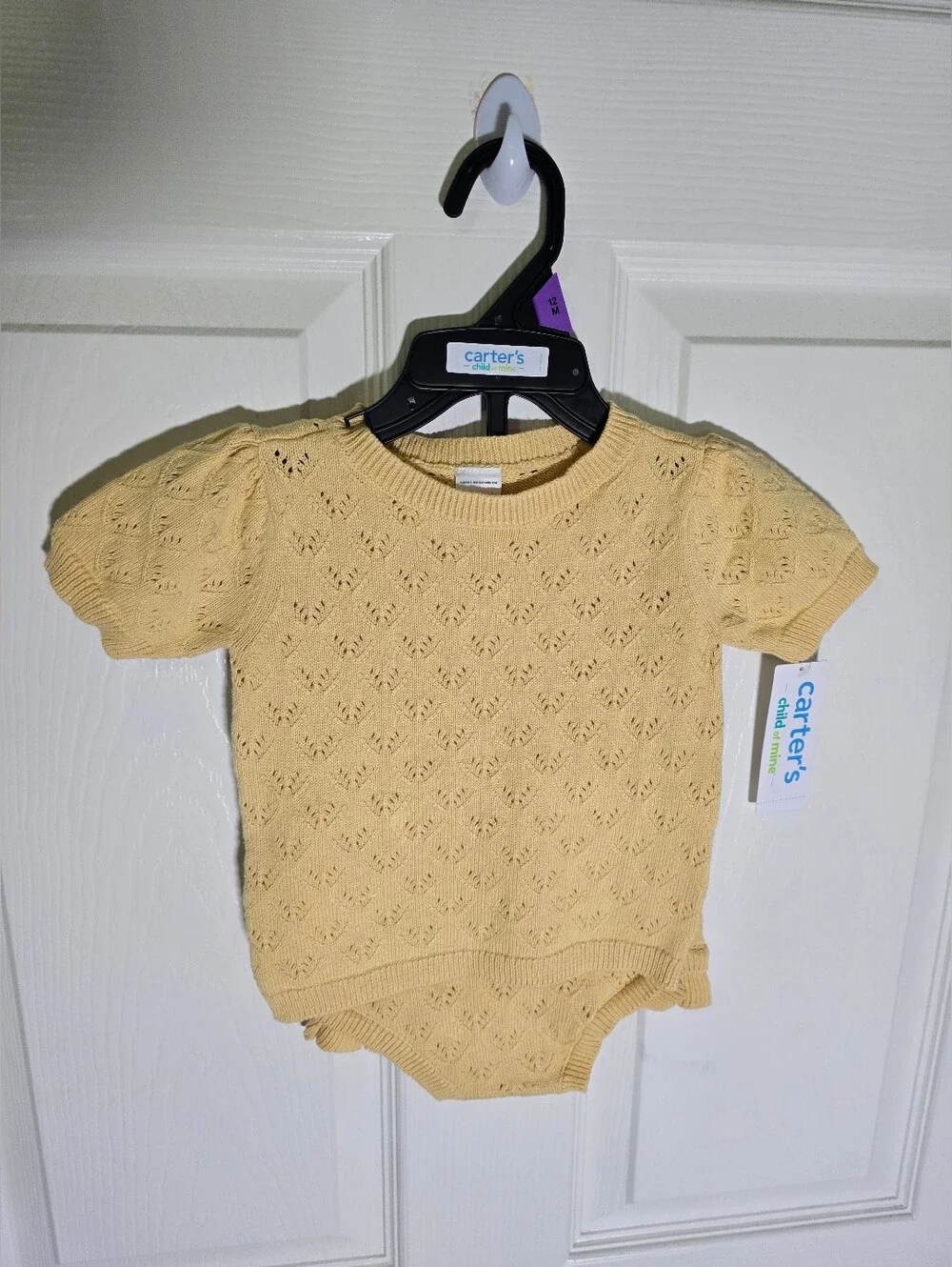 NWT Carter's Baby Girl Yellow Knit 2 Piece Set 12M